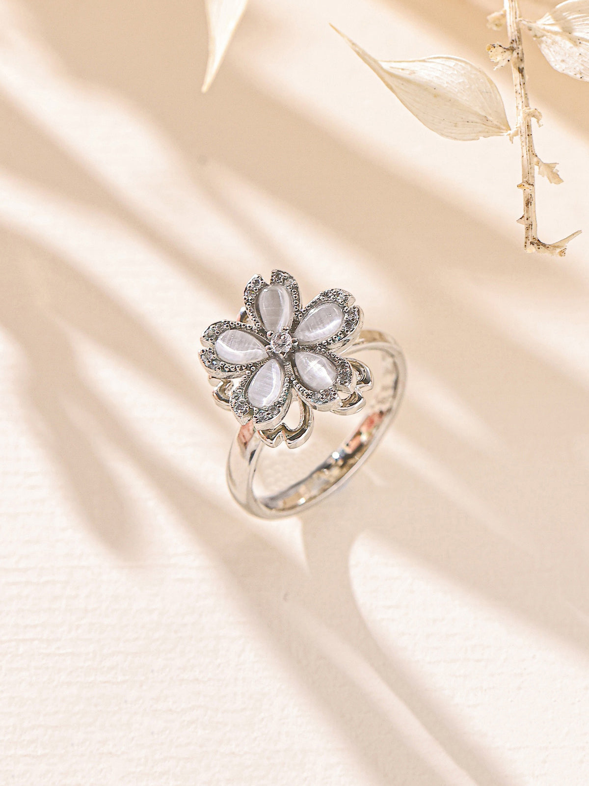 Flower Cubic Zirconia Ring R2875