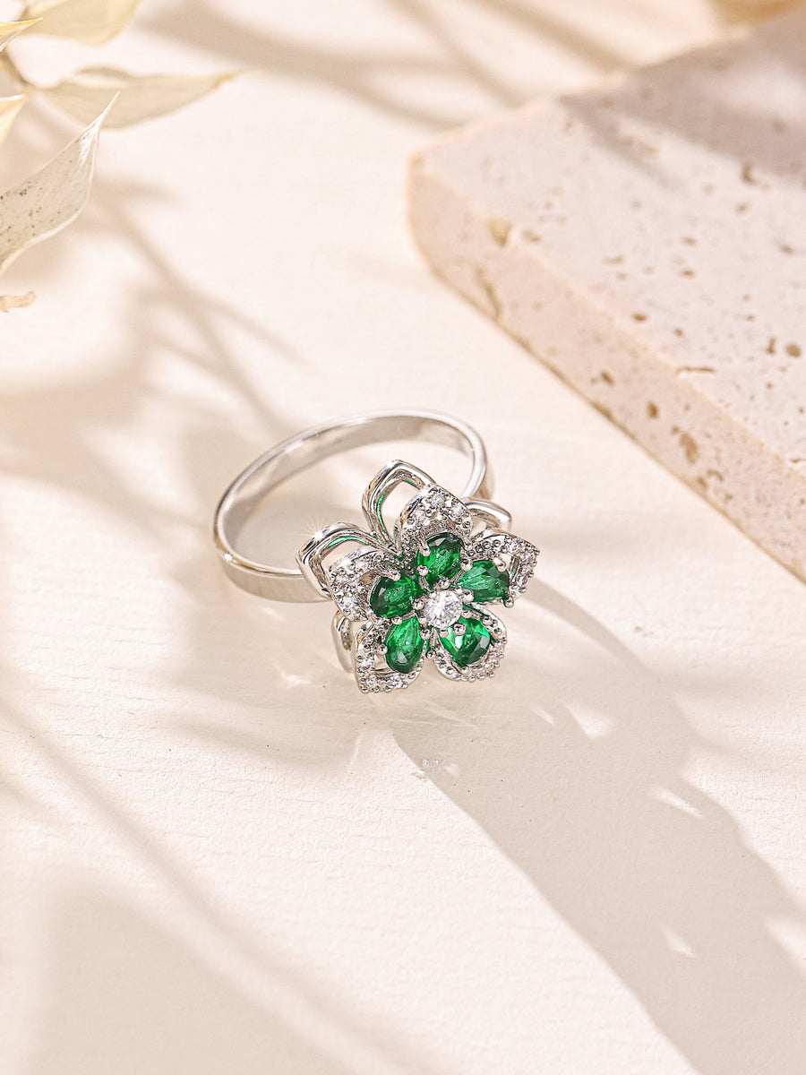 Flower Cubic Zirconia Ring R2876