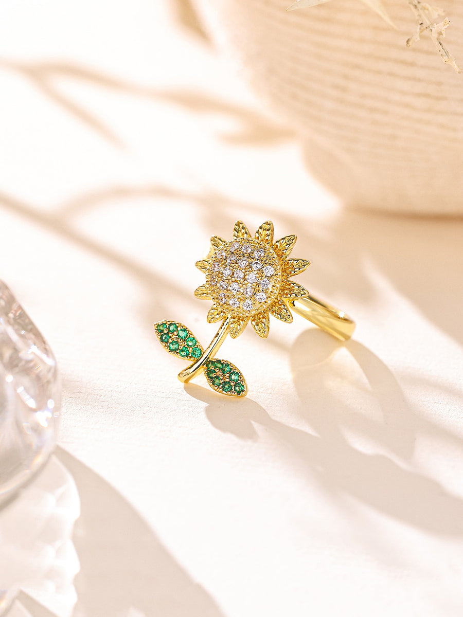 Flower Cubic Zirconia Ring R2881