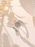 Flower Cubic Zirconia Ring R2881 - view 2