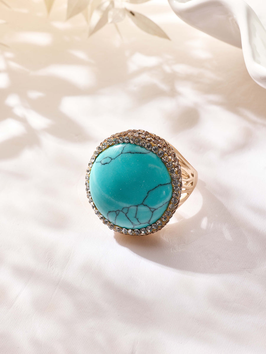 Mixed-Stone Pavé Cocktail Ring R2894