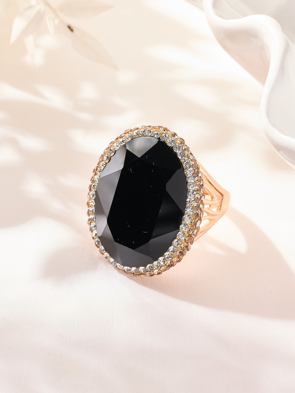 Crystal Pavé Cocktail Ring R2897-Gold - view 11