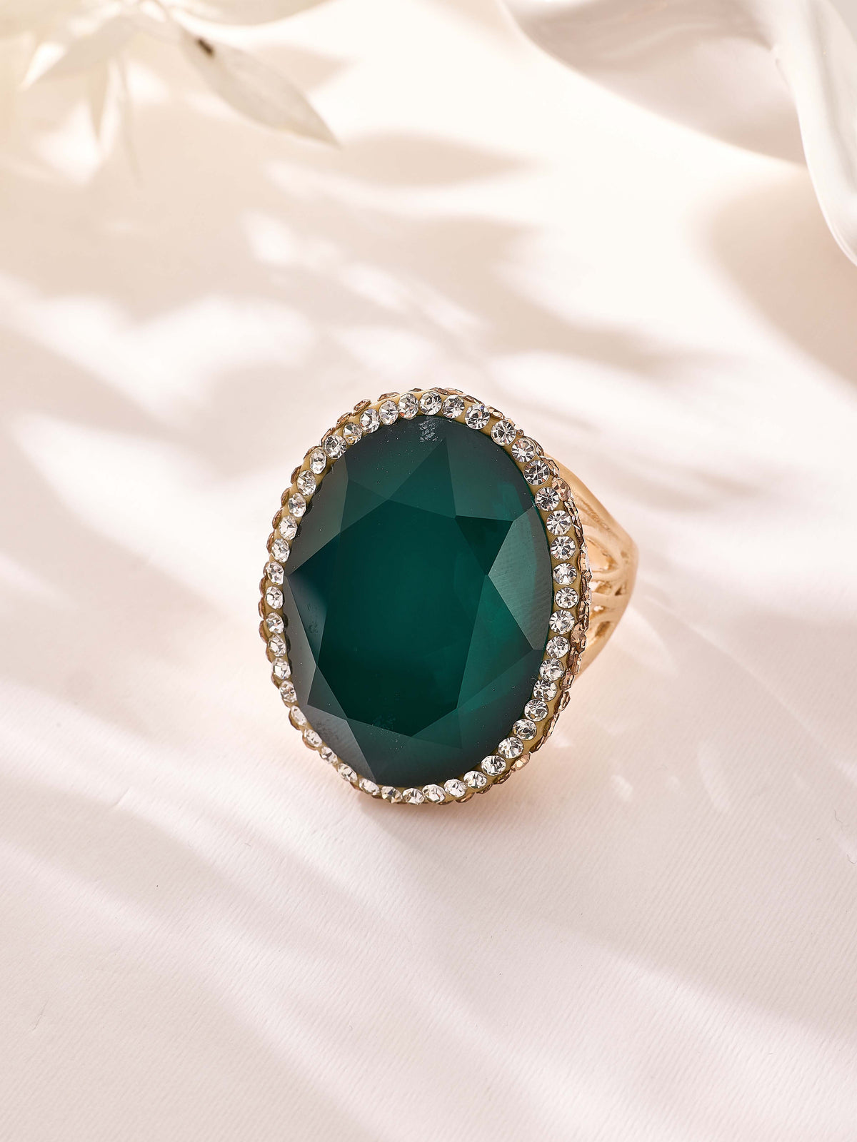 Crystal Pavé Cocktail Ring R2897-Gold - view 6