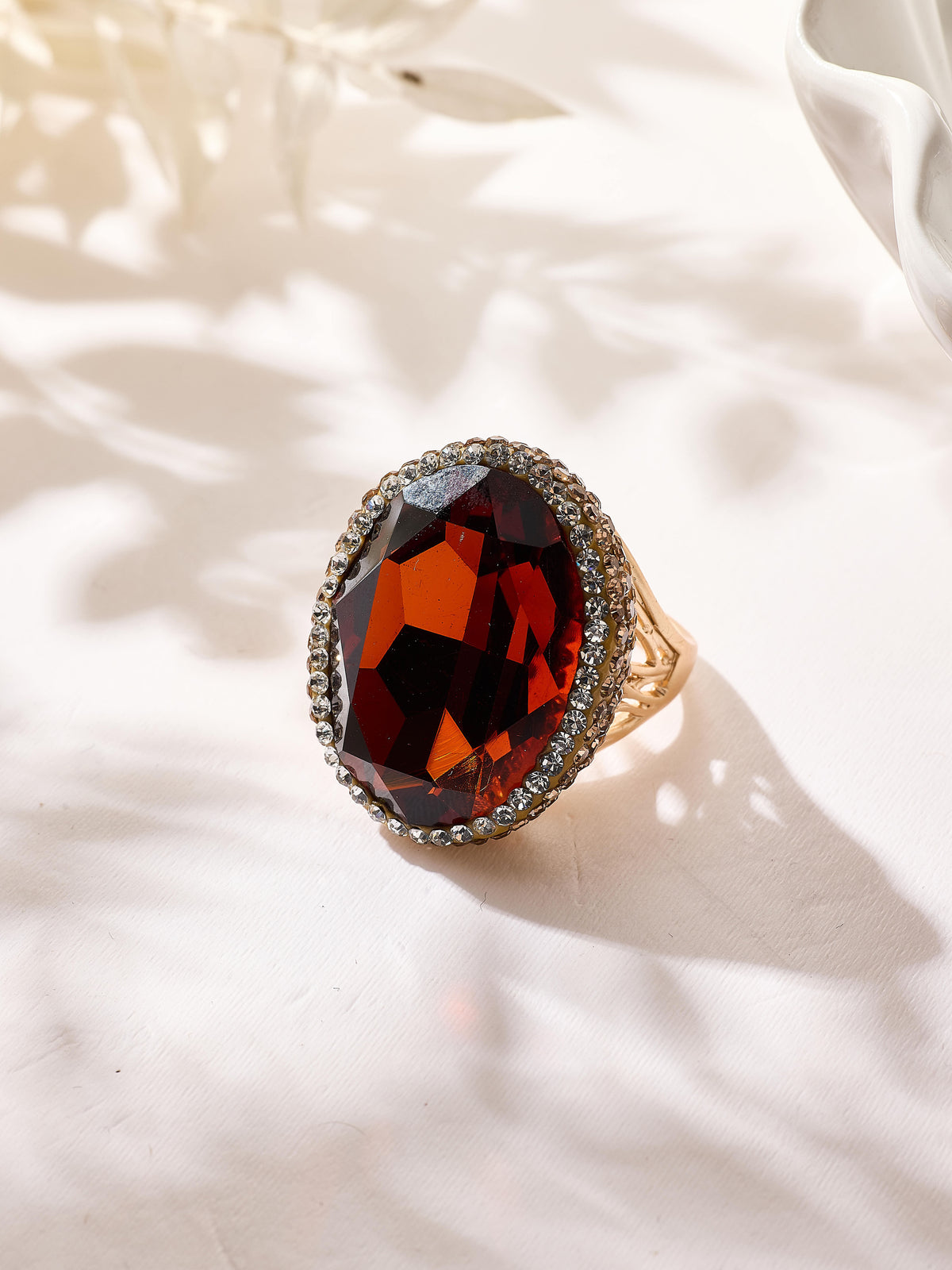 Crystal Pavé Cocktail Ring R2897-Gold - view 13