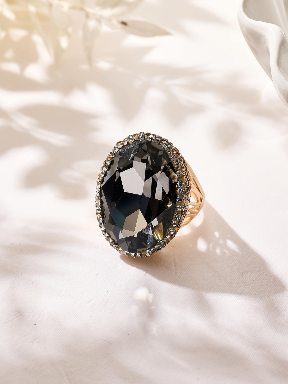 Crystal Pavé Cocktail Ring R2897-Gold - view 8