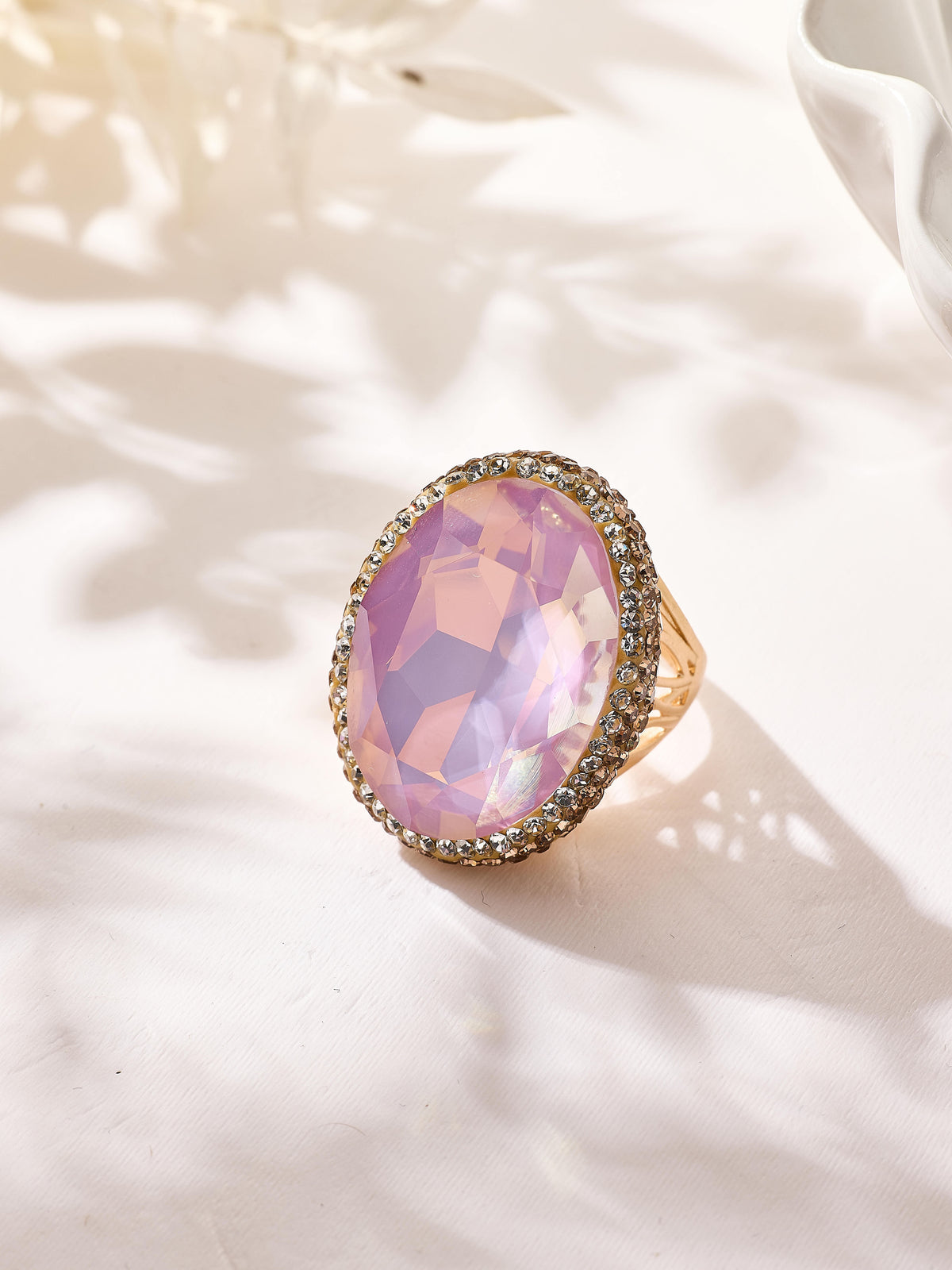 Crystal Pavé Cocktail Ring R2897-Gold - view 9