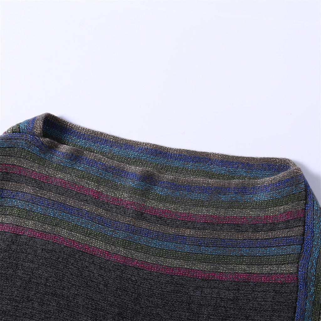 Striped Knit Scarves Cloak S0167