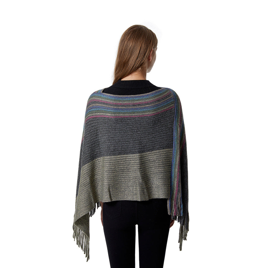 Striped Knit Scarves Cloak S0167