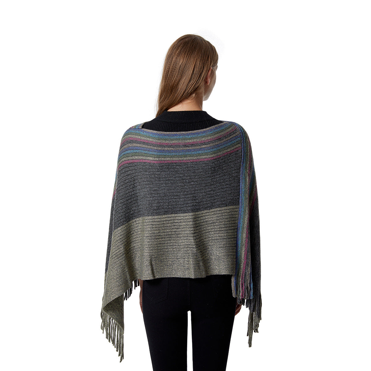Striped Knit Scarves Cloak S0167