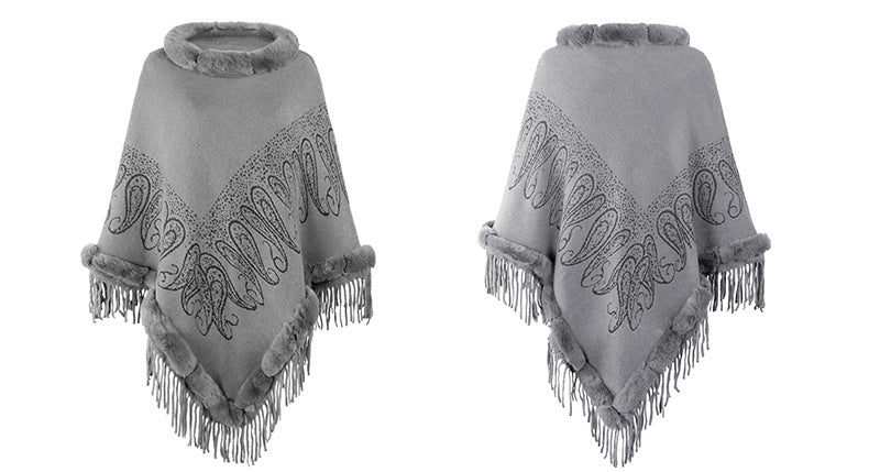 Collar Pullover Tassel Cape S0214