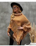 Collar Pullover Tassel Cape S0214