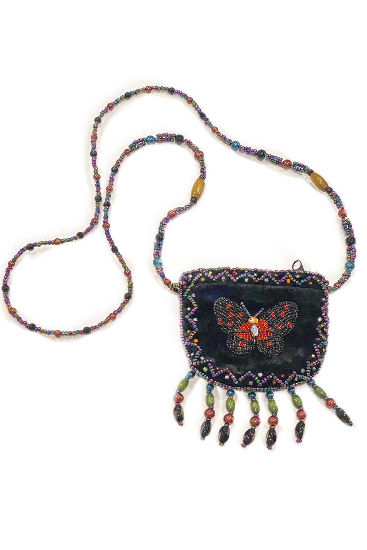 Butterfly Velvet Mini Necklace Charm Bag V0704-Butterfly - view 2