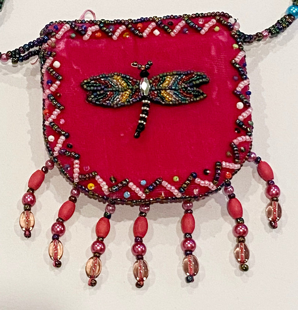 Dragonfly Velvet Mini Necklace Charm Bag V0704-Dragonfly - view 7
