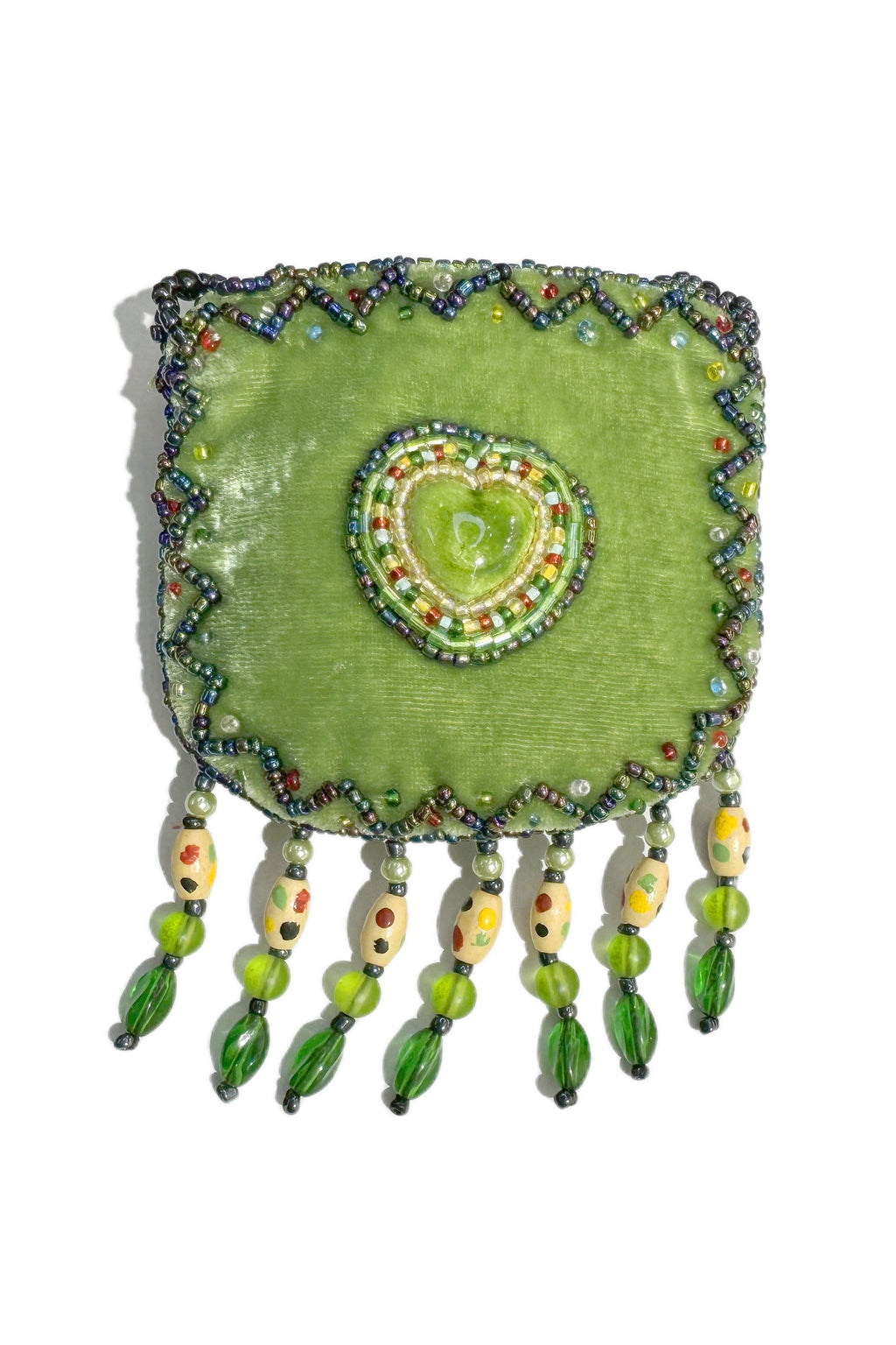 Heart Stone Velvet Small Amulet Bag/Necklace V0717 - view 3