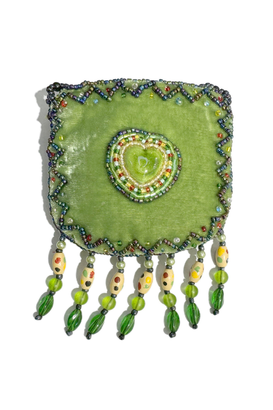 Heart Stone Velvet Small Amulet Bag/Necklace V0717