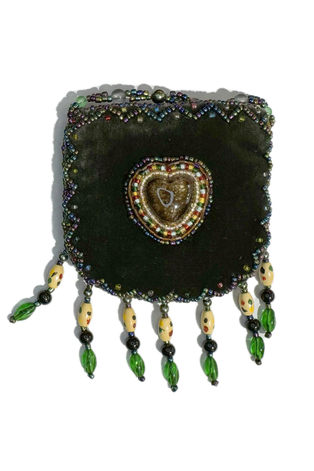Heart Stone Velvet Small Amulet Bag/Necklace V0717 - view 4