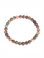 Red Leopard Skin Matte Stone Stretch Bracelet B2001-4MM - view 4