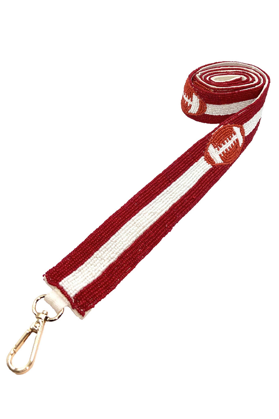 Maroon and White Football Strap STR-019