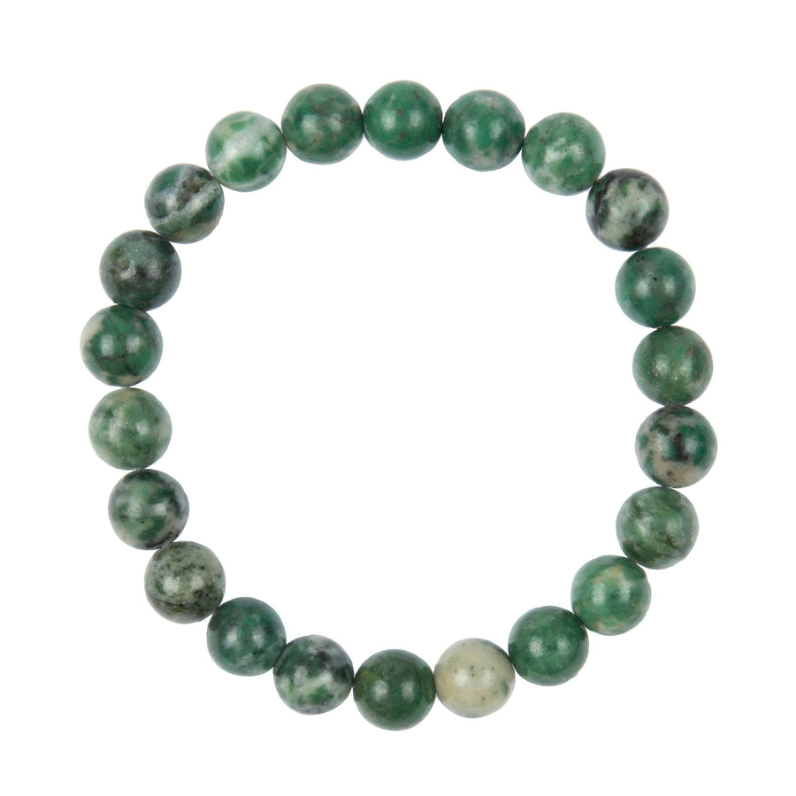 Qinghai Jade Stone Stretch Bracelet B2977-8MM
