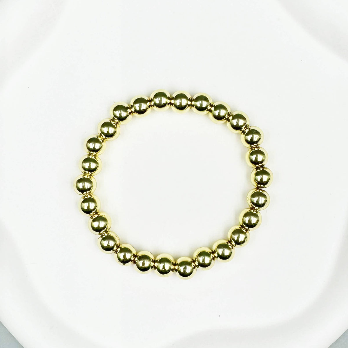 Golden Hematite Bead Stretch Bracelet B3443-Gold-8MM - view 5