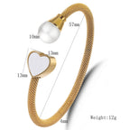 Heart Stainless Steel Cuff Bracelet B2600