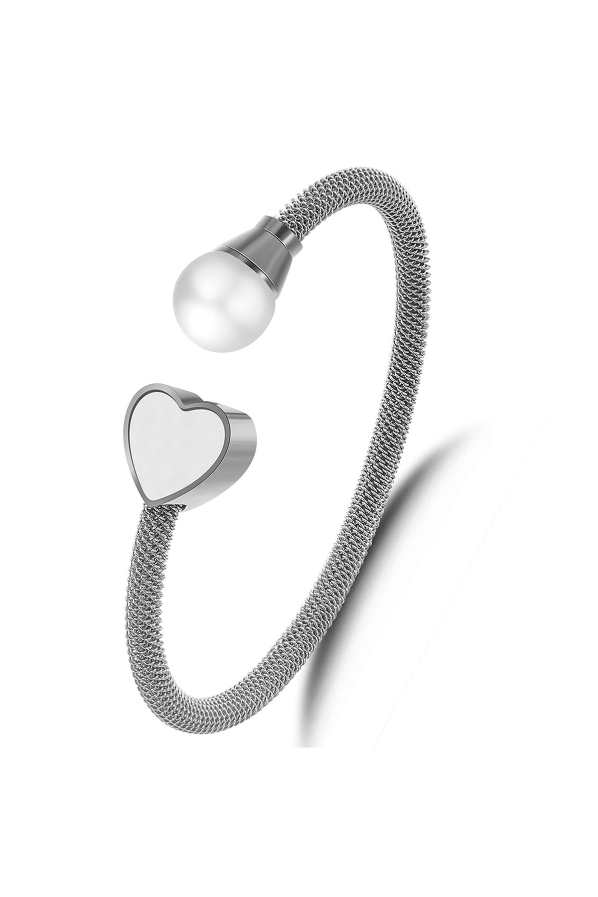 Heart Stainless Steel Cuff Bracelet B2600