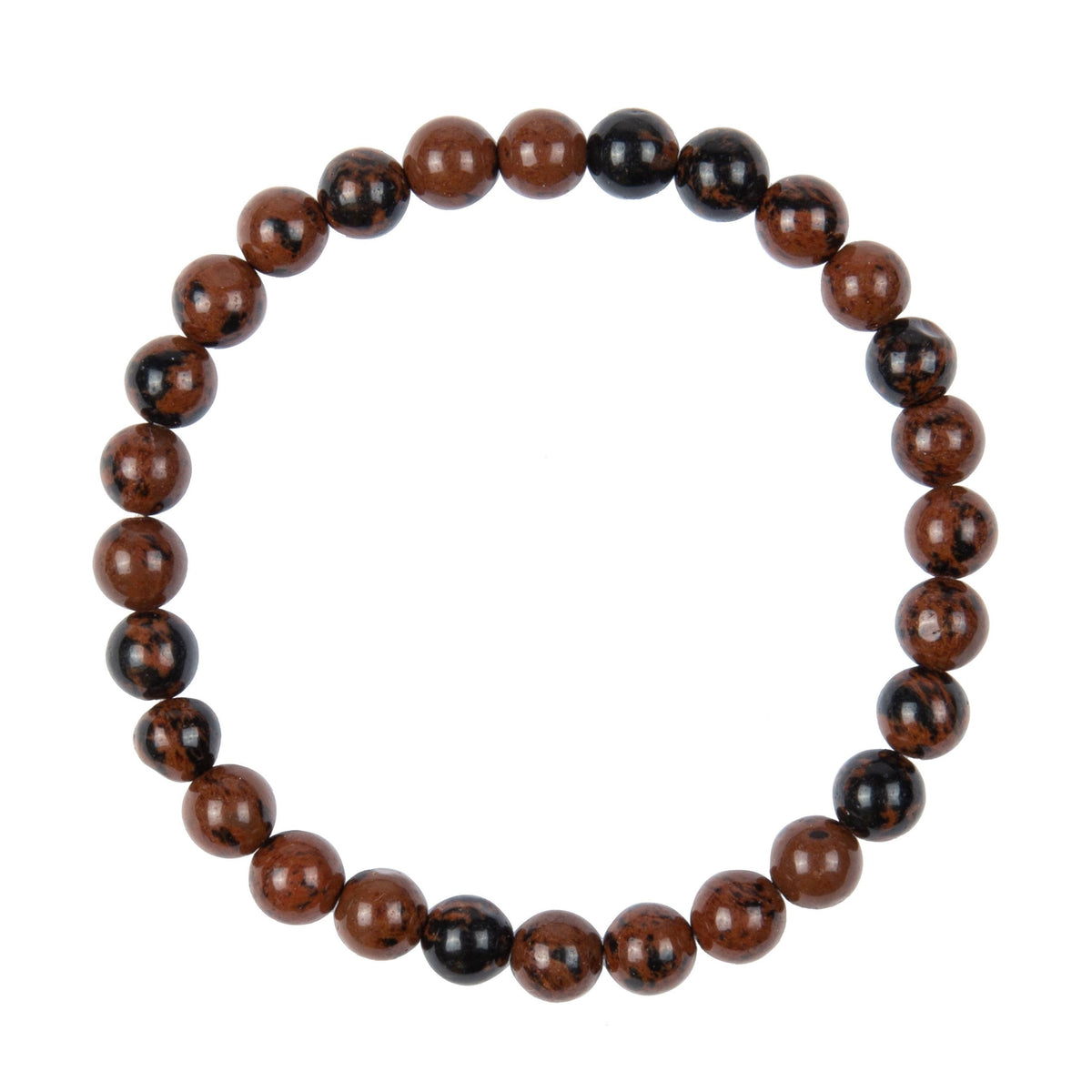 Mahogany Obsidian Stone Stretch Bracelet B2968-6MM