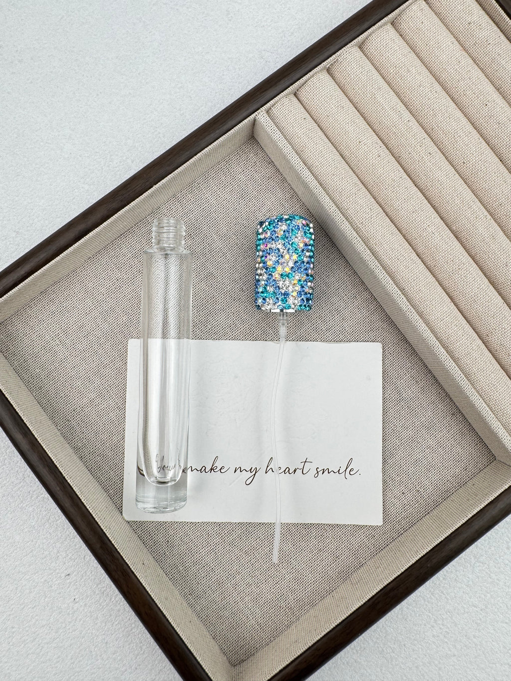 10 mL Ceramic Rhinestone Perfume Bottle CR0085 - Blue