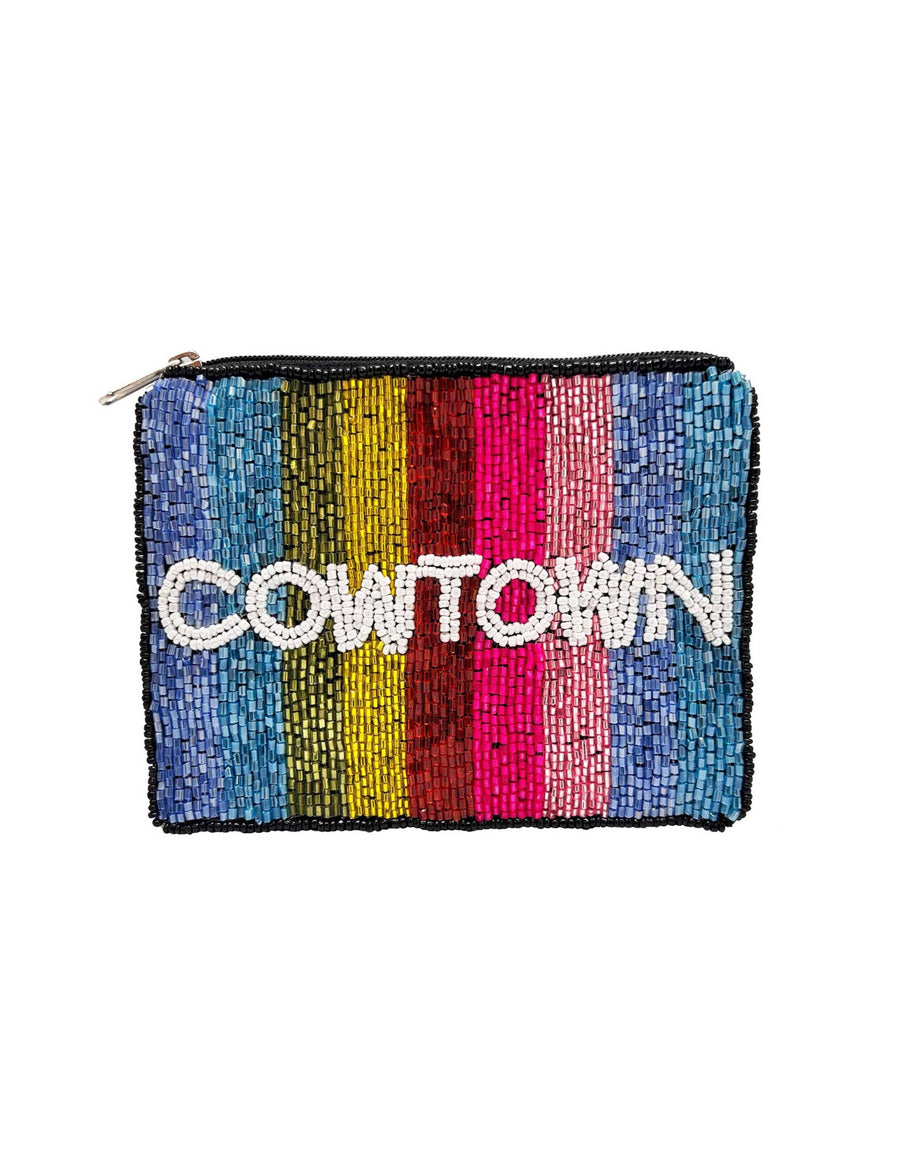Cowtown Rainbow Beaded Pouch LAC-CP-1125