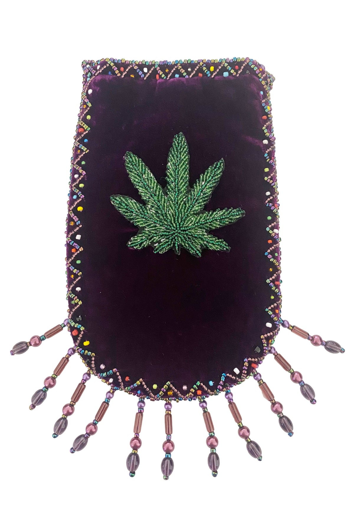 Marijuana Leaf Pattern Velvet Crossbody Bag VXL0609 - view 8