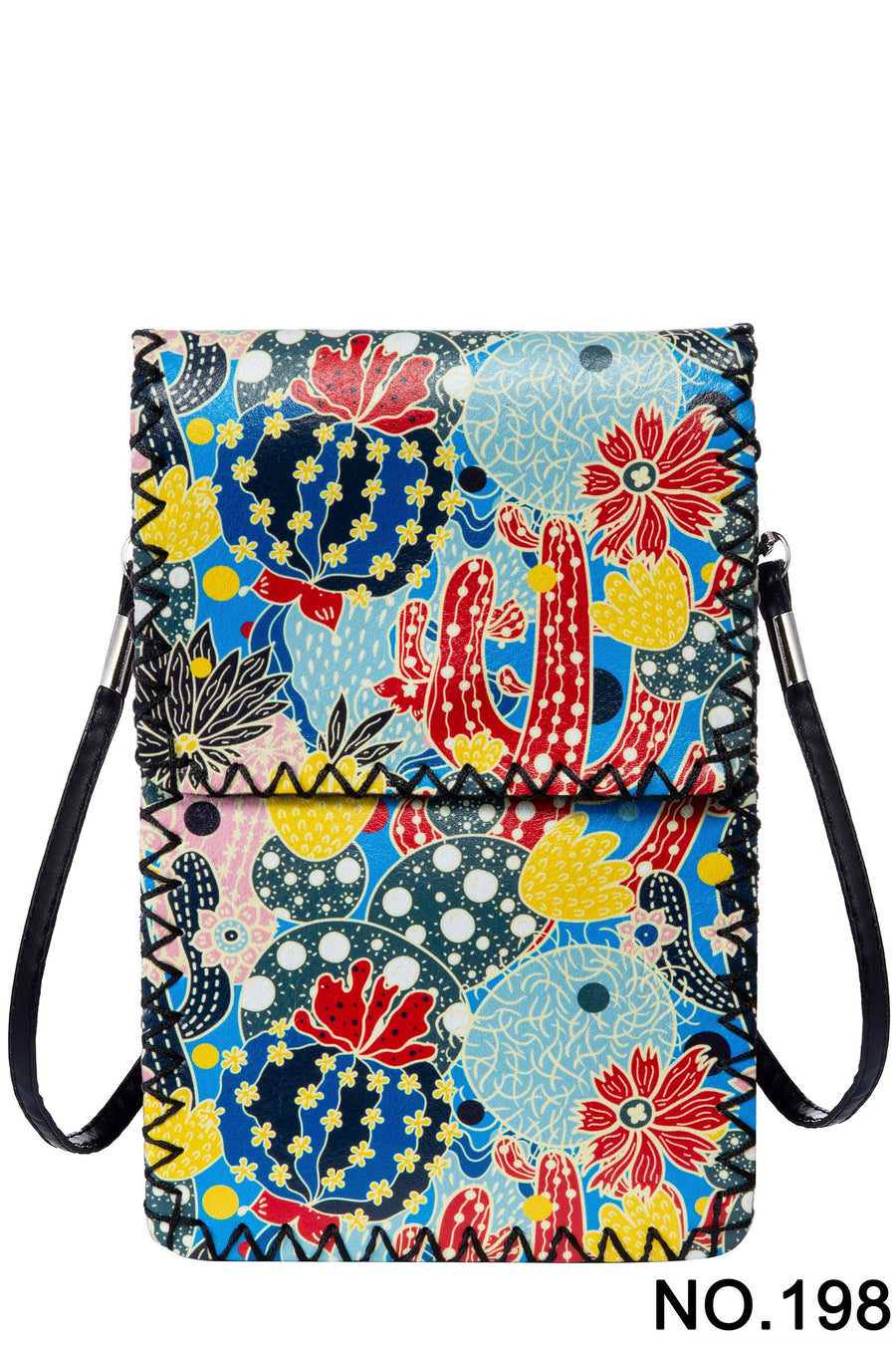 Cactus Print Hand-Stitched Crossbody Bag HB0580 - No. 198