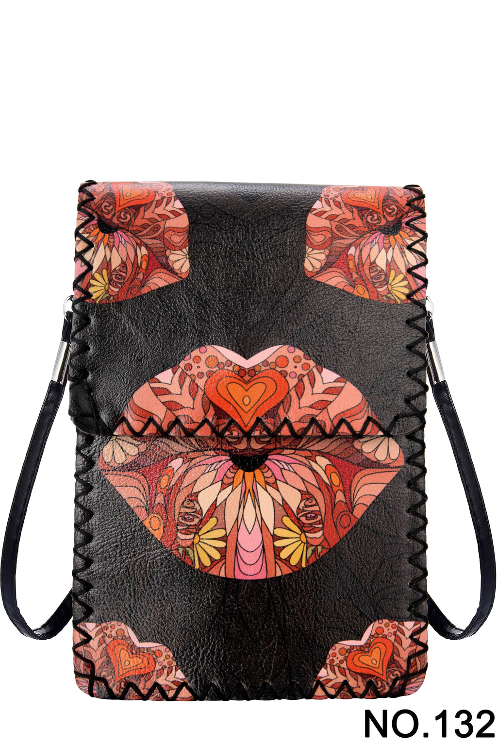 Lips Print Crossbody Bag HB0580 - No. 132 BK - view 3