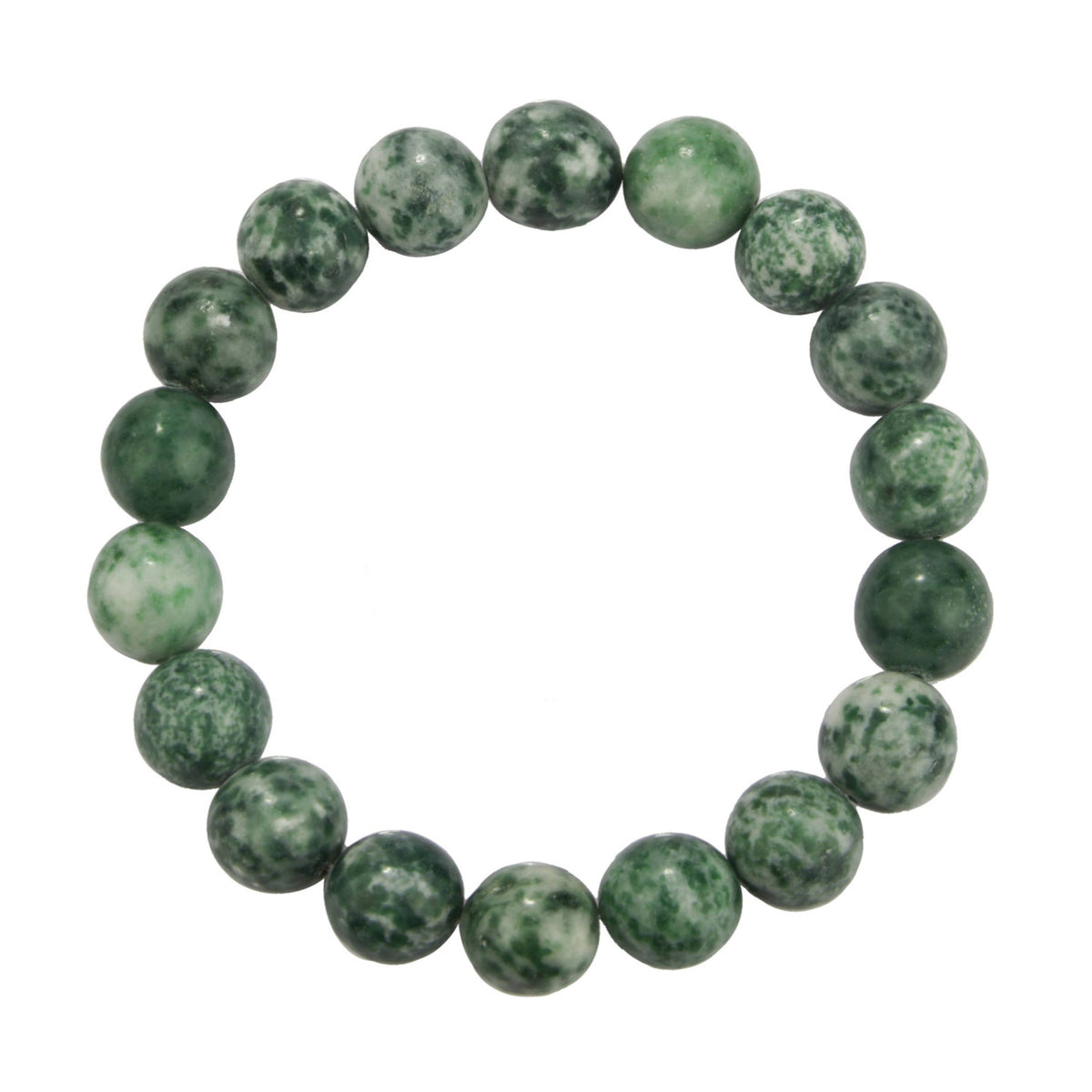 Greenspot Jasper Stone Stretch Bracelet B2051-10MM