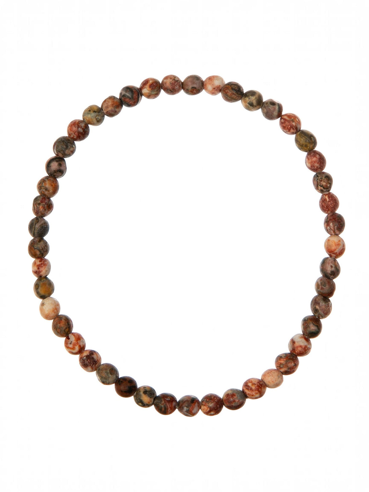 Red Leopard Skin Matte Stone Stretch Bracelet B2001-4MM
