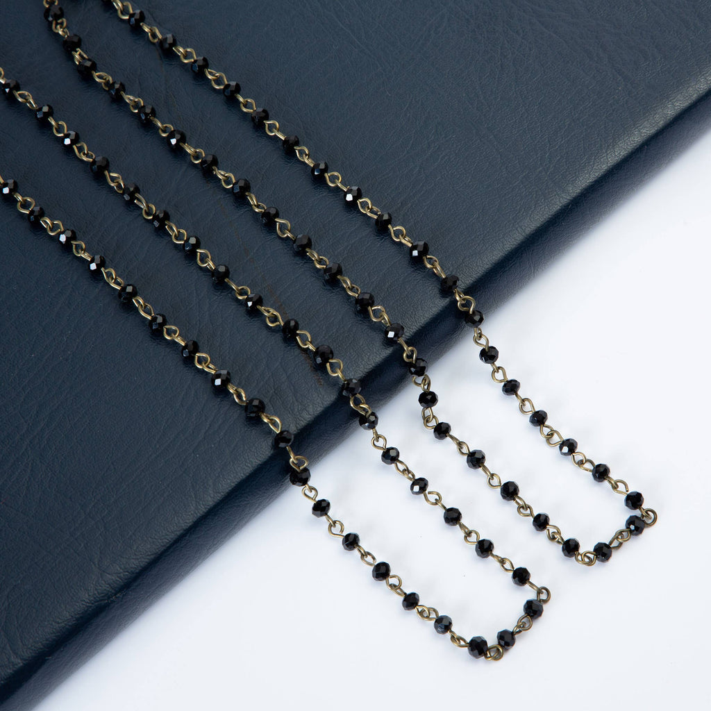Crystal Beaded Chain Necklace N1163-15 - BZ