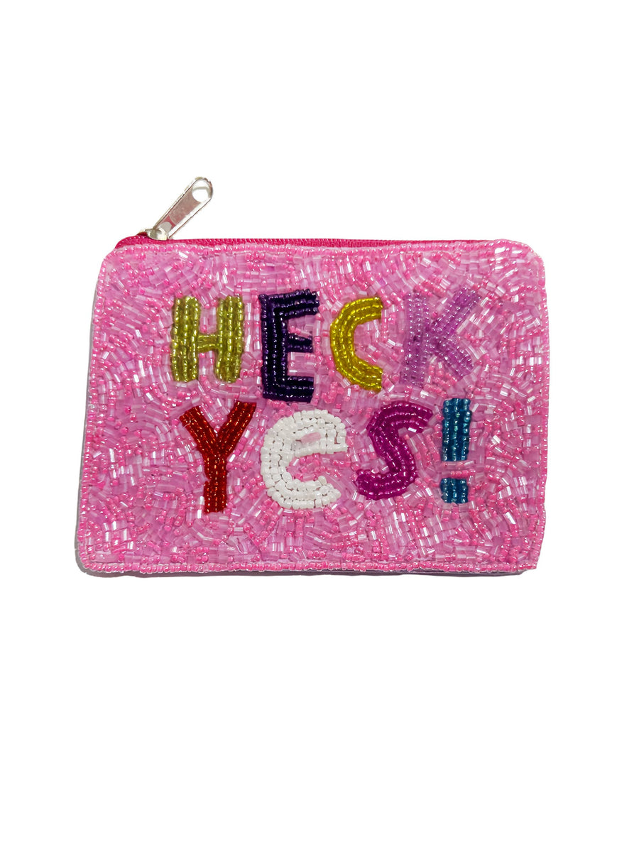 HECK YES! Mini Beaded Coin Pouch LAC-MP-002