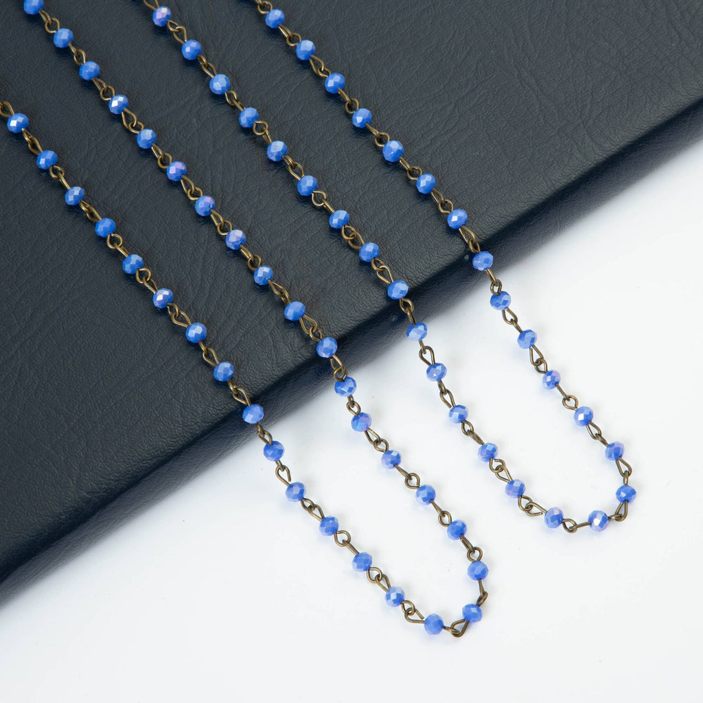 Crystal Beaded Chain Necklace N1163-168-BZ