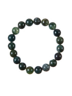 Moss Agate Stone Stretch Bracelet B3719-8MM - view 2