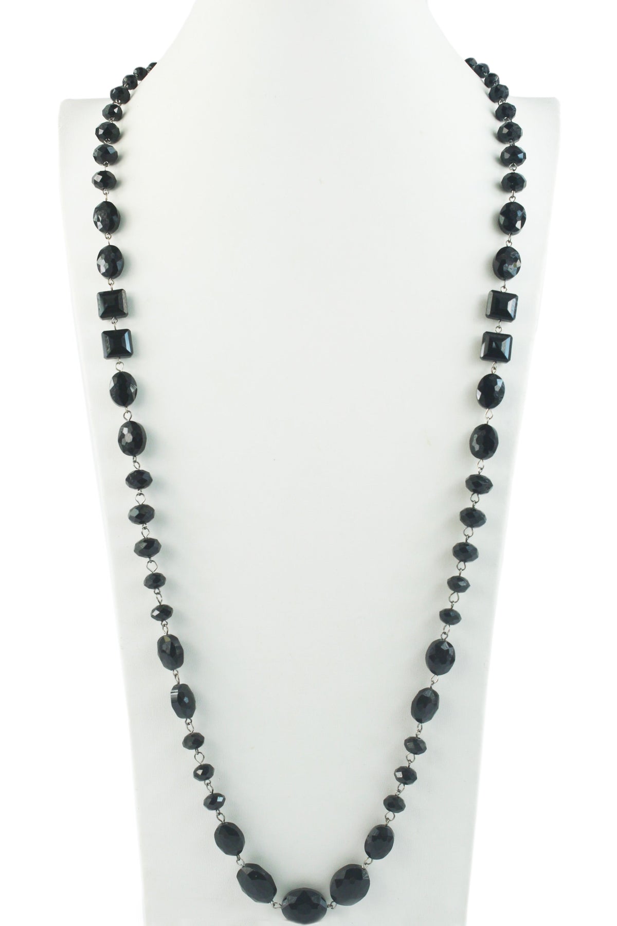 Classic Chandelier Crystal Long Necklace N1130-Black - view 2