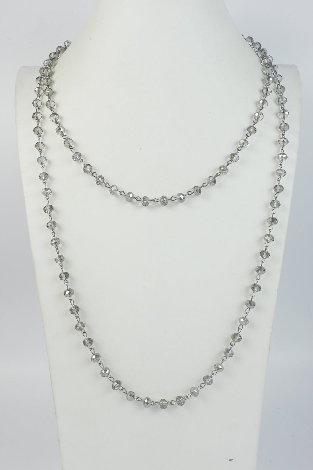 Crystal Beaded Chain Necklace N1163-11-BZ - view 4
