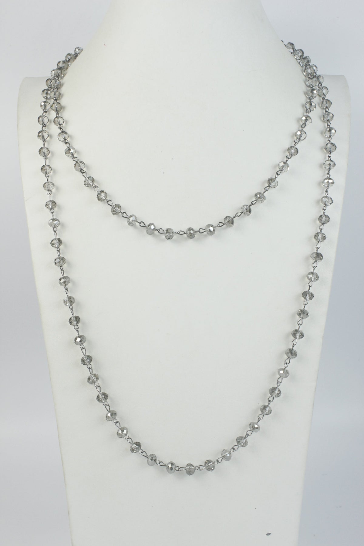 Crystal Beaded Chain Necklace N1163-11-BZ - view 4